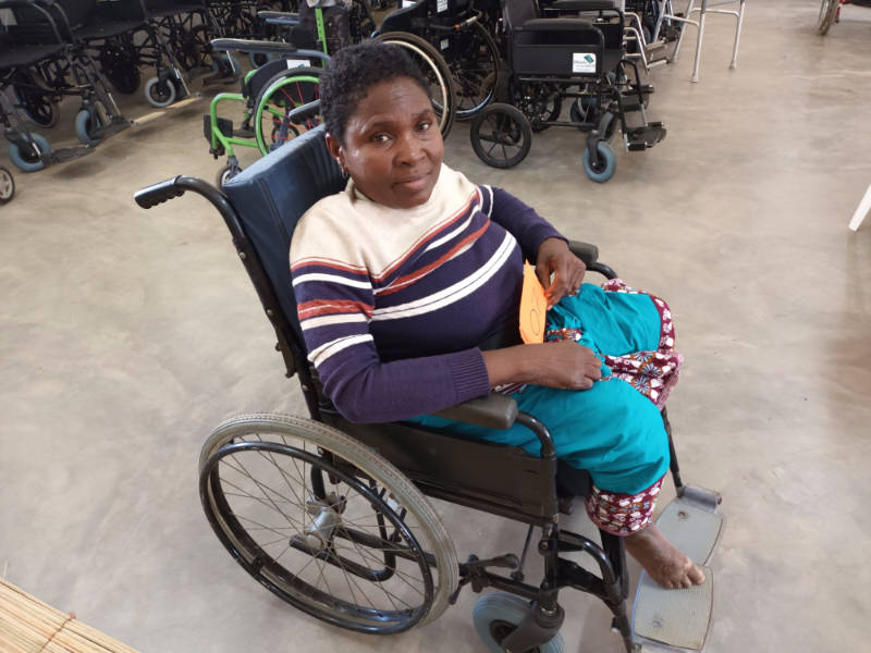 Isabel after receiving her wheelchair at a fitting clinic Isabel after receiving her wheelchair at a fitting clinic